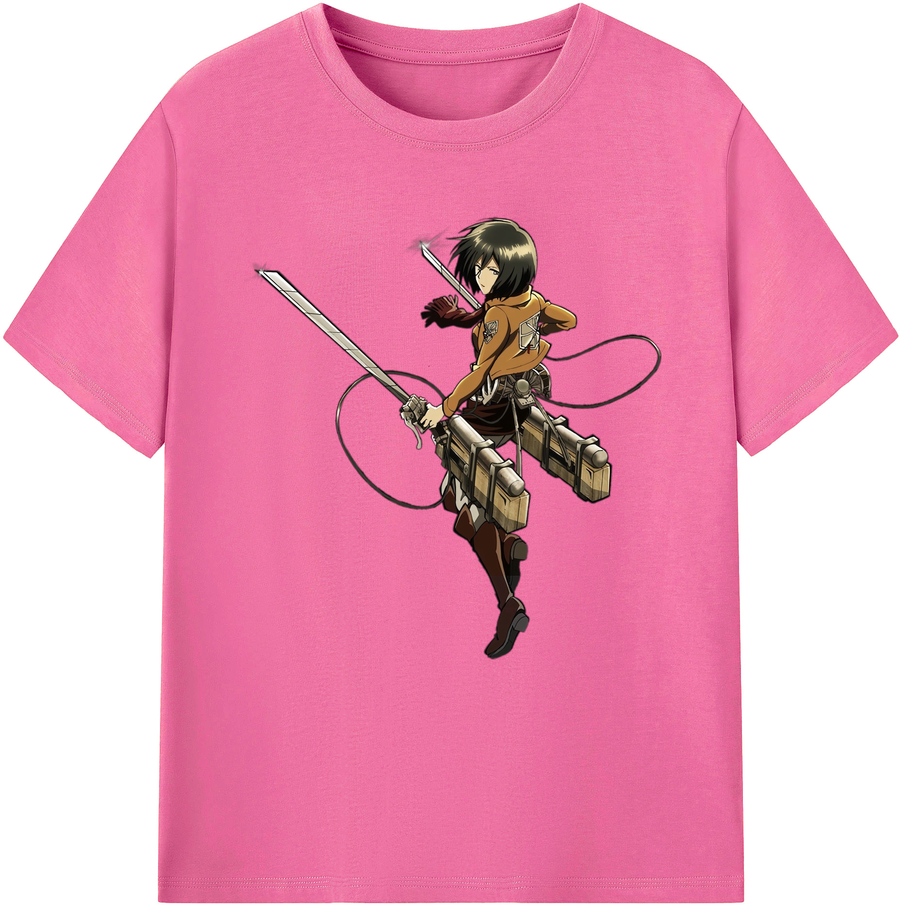 （画像用） 進撃の巨人 ミカサ·アッカーマン Attack on Titan Mikasa Ackerman レディースカジュアルプリントTシャツ（綿100％）